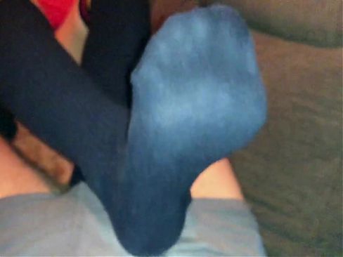 Smelly Overknee Socks Foot Job - Orgasm under her soles!